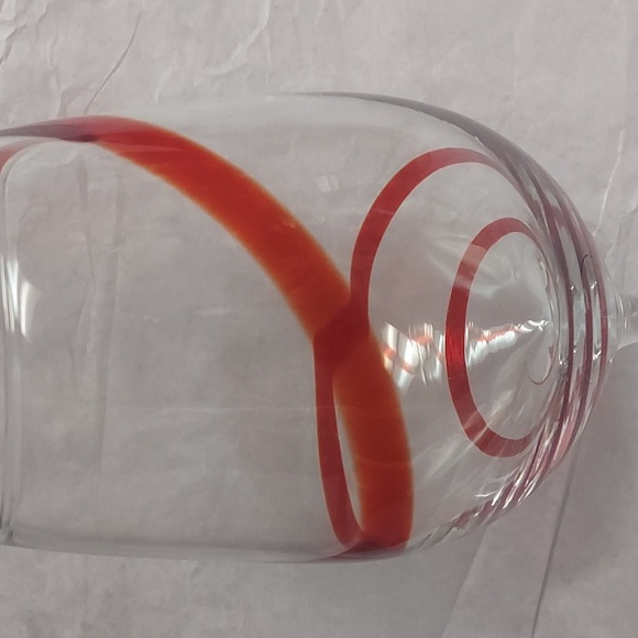 Pier 1 Vintage Red Swirl Wine Glass. - Picture 2 of 8